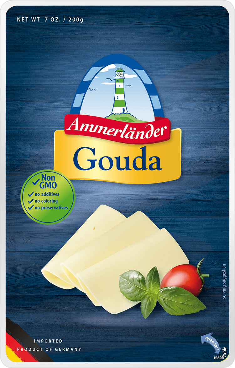 Sliced 7 oz Gouda Cheese Dairy Products Ambassador Foods