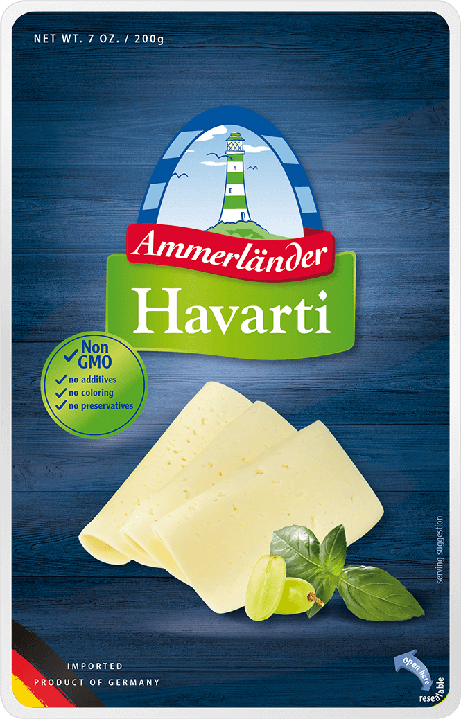Sliced 7 oz Havarti Cheese Dairy Products Ambassador Foods
